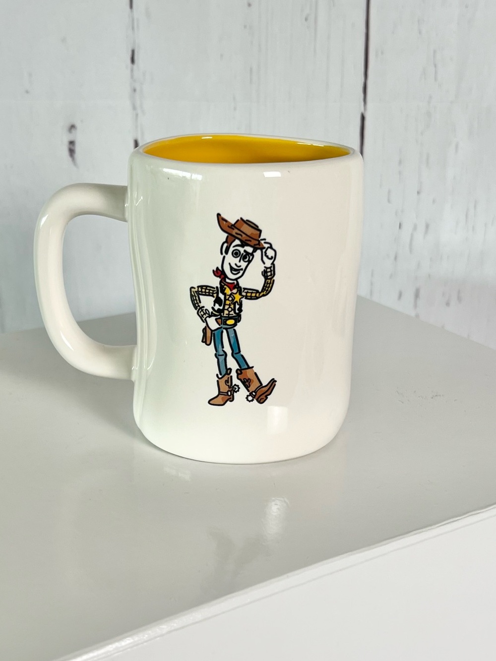 Rae Dunn Disney Pixar Toy Story Woody Mug "Howdy" Yellow Interior HTF